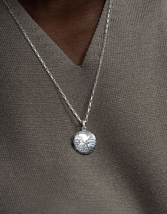 Dower & Hall - Men's One World Talisman Necklace In Sterling Silver