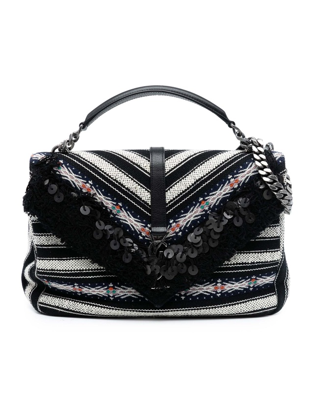 Pre-Loved by Azura Reborn - Pre-Loved Large Chevron Berber Monogram College Satchel