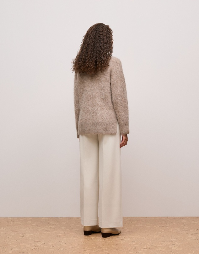Trenery - Brushed Alpaca Relaxed V Knit in Natural