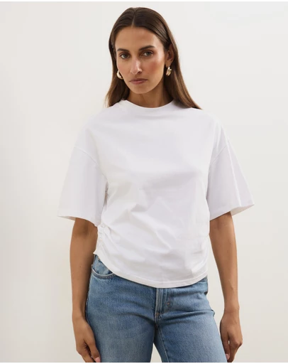 Atmos&Here - Short Sleeve Funnel Neck T-Shirt