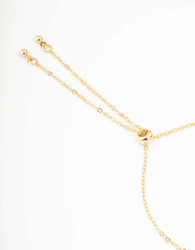Lovisa - Gold Plated Cubic Zirconia Oval & Round Toggle Bracelet