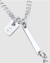 Kuzzoi - ICONIC EXCLUSIVE - Necklace Men's Y-Chain Bar Pendant in 925 Sterling Silver