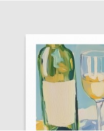 Olive et Oriel - Lobster And Wine Still Life by Melloi Art Prints Art Print