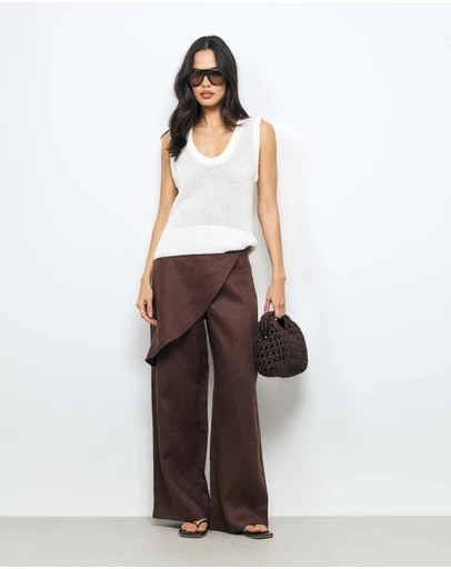 AERE - Alyssa Wrap Linen Pants