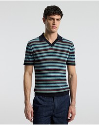 Calibre - Striped Rib Polo Navy