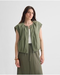 Oxford - Katie Sleevless Bomber Jacket