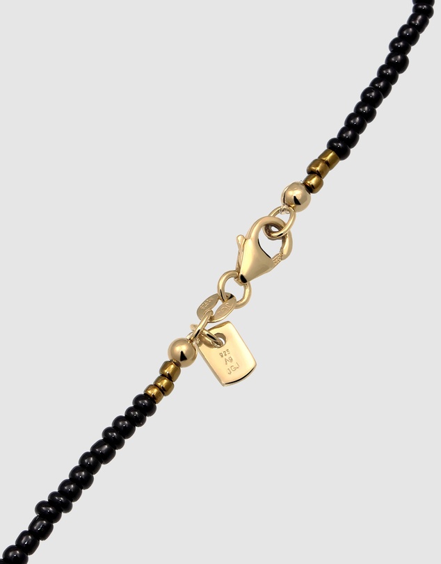 Kuzzoi - ICONIC EXCLUSIVE - Glass Bead Necklace in Gold-Plated 925 Silver