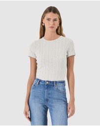 Rolla's - Pointelle Classic Tee - Grey Marle