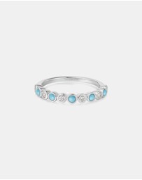 Ania Haie - Ania Haie Silver Bezel Lab Created Turquoise Ring