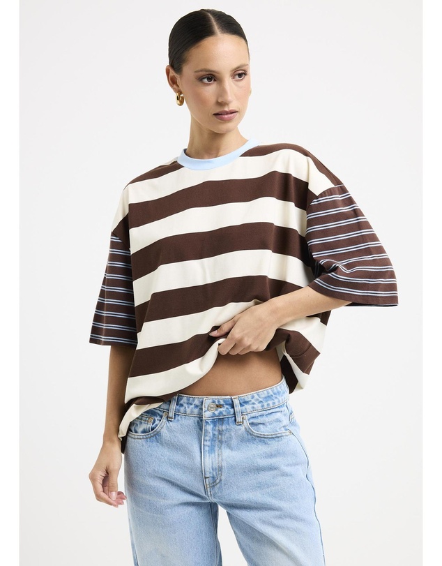 Subtitled - Fitzroy Stripes Oversized Short Sleeve T-Shirt