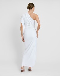 Six Stories - Asymmetric Drape Stretch Occasion Dress