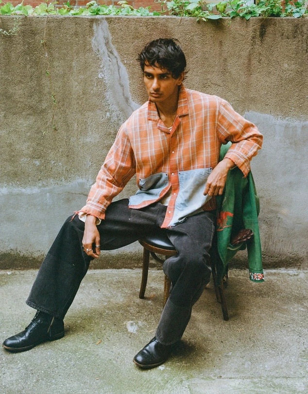 Found - Plaid Denim Shirt