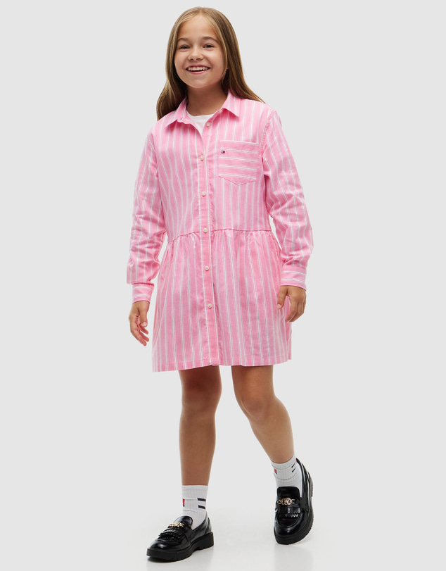 Tommy Hilfiger - Essential Patch Pocket Oxford Shirt Dress - Kids