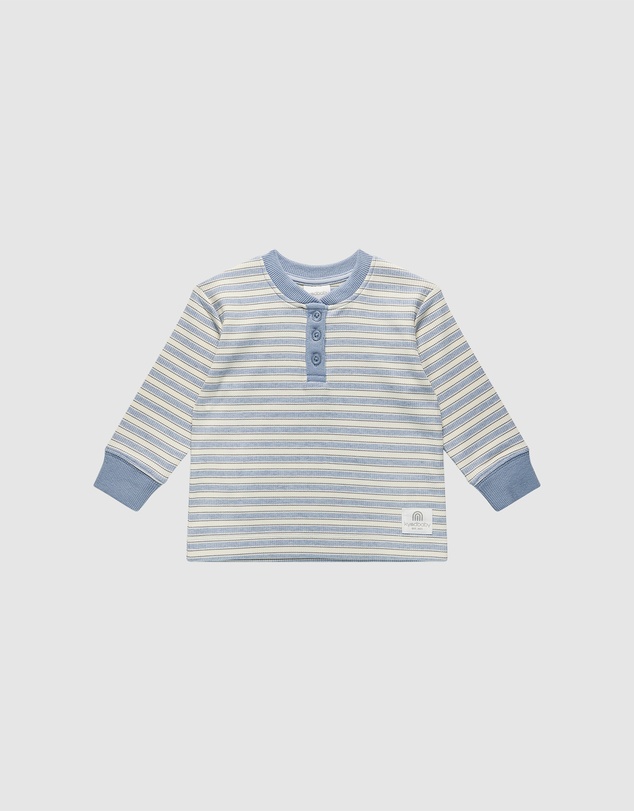 Kynd Baby - Henley Top in Sky Blue Stripe