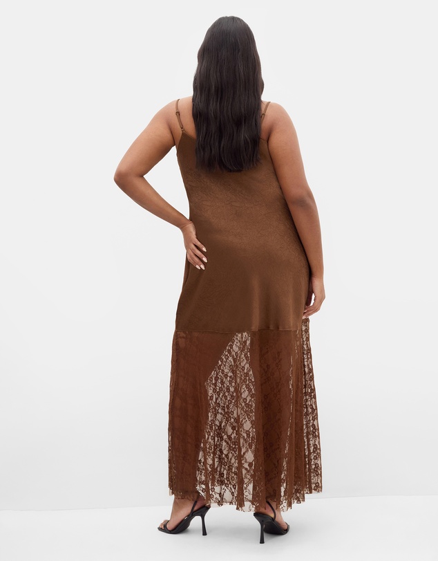 City Chic - Lilly Slip Lace Hem Maxi Dress