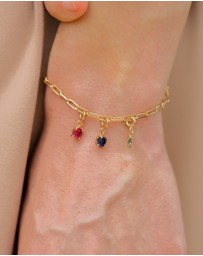 Elli Jewelry - Bracelet Tourmaline Square 925 Sterling Silver