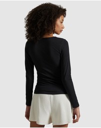 Polo Ralph Lauren - Club Cotton Long Sleeve Crew Neck Sleep T-Shirt