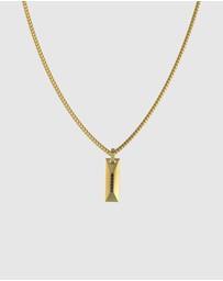 GUESS - Gold-Tone Matte Crystals Tag Necklace