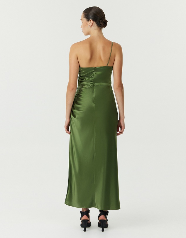 Third Form - Satin Gather One Shoulder Dress