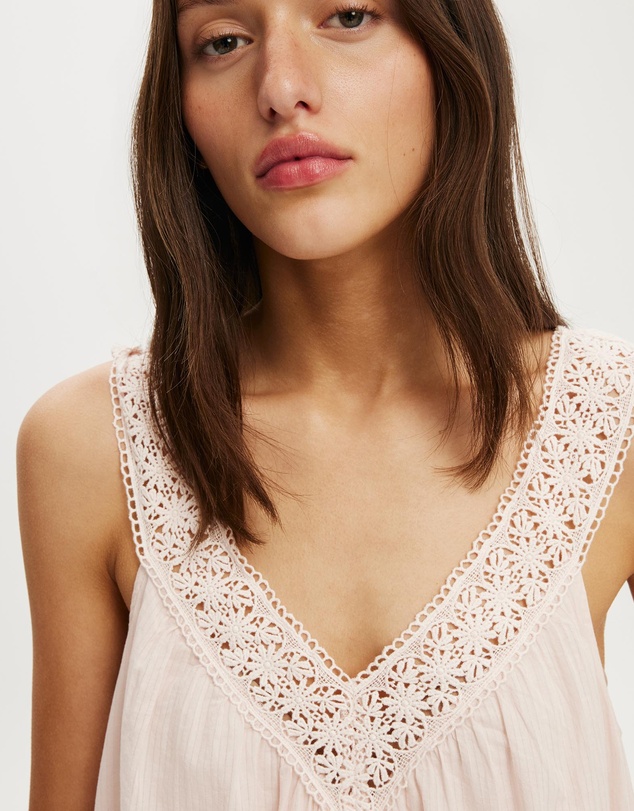 Cotton On - Abbey Lace Trim Mini Dress