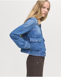 M.N.G - Corduroy Collar Denim Jacket