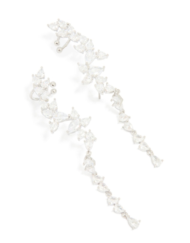 Lovisa - Silver Cubic Zirconia Crawler Stud Earrings
