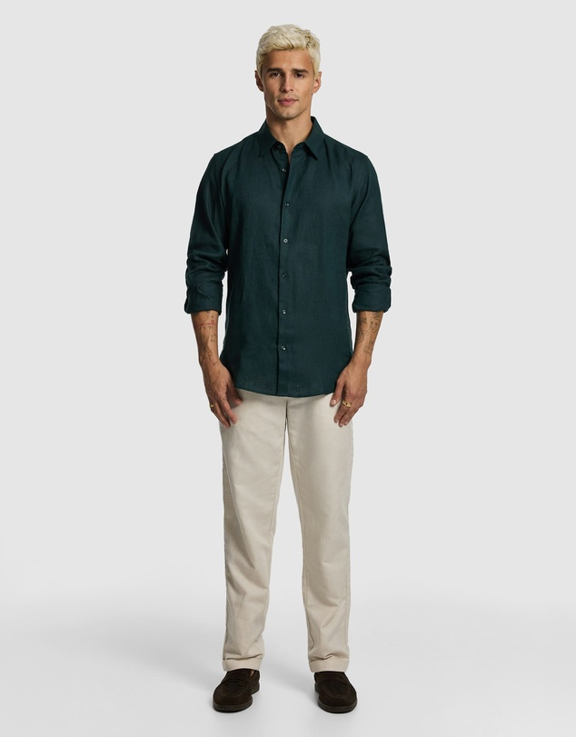 yd. - Malta Smart Slim Linen Shirt