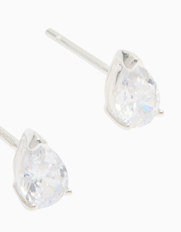 Lovisa - Sterling Silver Cubic Zirconia Pear Stud Earrings