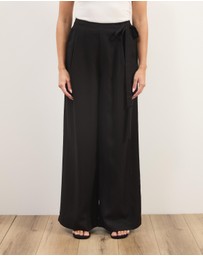 Atmos&Here - Liora Linen Blend Pants With Side Tie