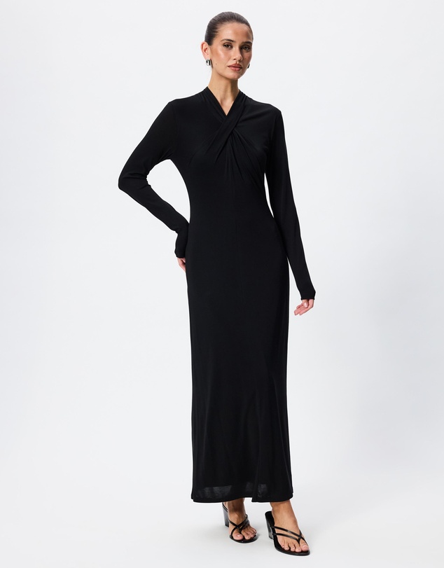 Tussah - Daphne Cross Neck Long Sleeve Midi Dress