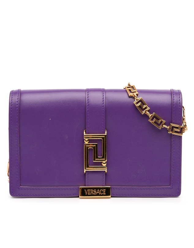 Pre-Loved by Azura Reborn - Pre-Loved Leather Greca Goddess Wallet on Chain