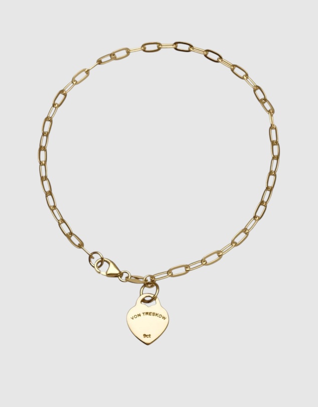 Von Treskow - Luxe Clip chain Bracelet with Flat Heart