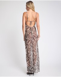 ONE TEASPOON - Jagger Maxi Slip Dress - Zebra Print