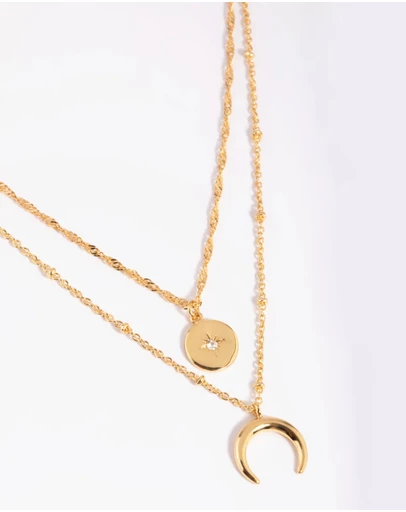 Lovisa - Gold Plated Brass Celestial Layered Necklace