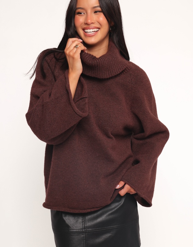 Petal & Pup - Bindy Cowlneck Knit Sweater - Brown