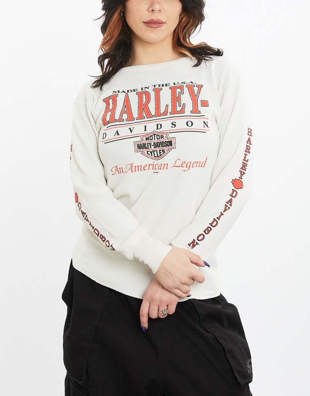 Vintage by The Real Deal - Pre Loved - 1997 Harley Davidson Thermal Long Sleeve Tee
