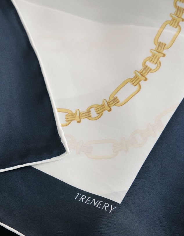 Trenery - Orne Silk Scarf in Parchment