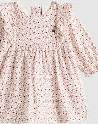 Tommy Hilfiger - Ditsy Floral Frill Relaxed Corduroy Dress - Babies