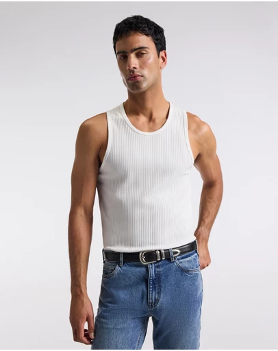 Calibre - Ribbed Tank White