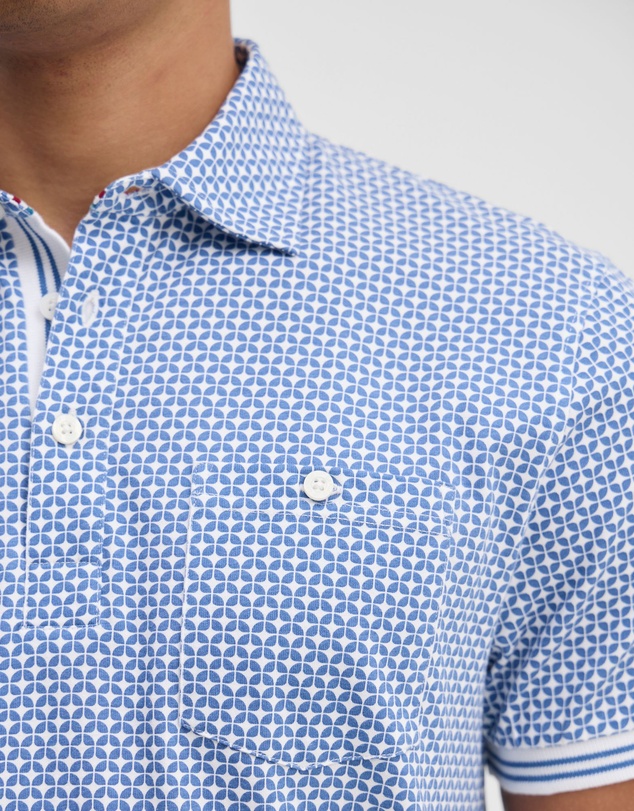 Oxford - Milo Print Jersey Polo With Pocket