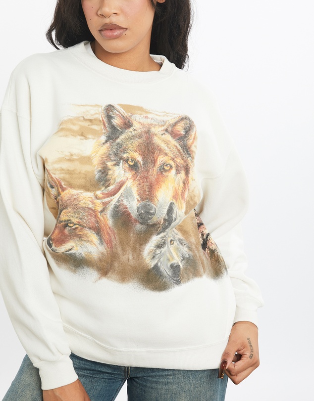 Vintage by The Real Deal - Pre Loved - Vintage 90s Wolf Wildlife Sweatshirt