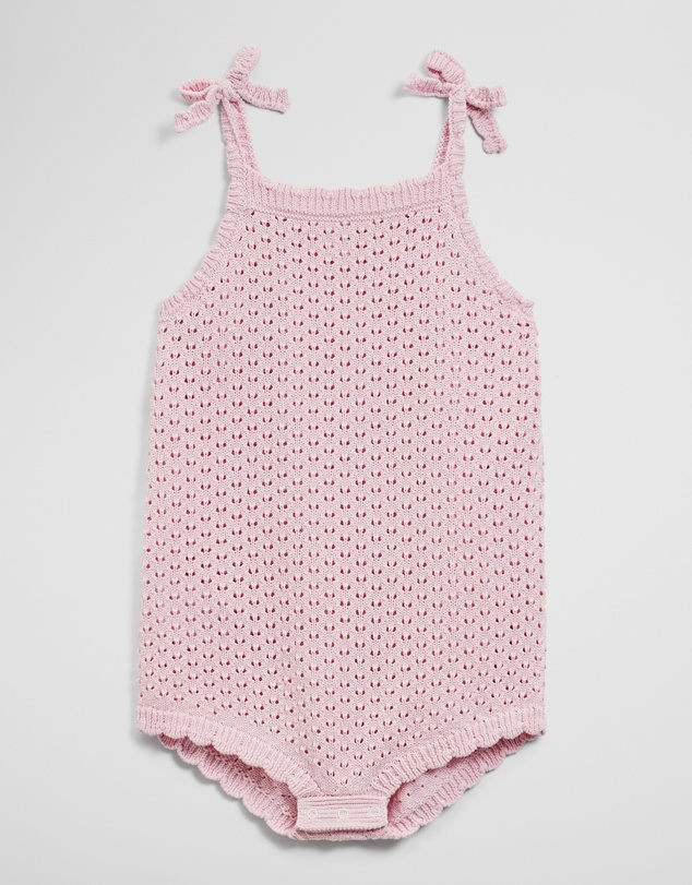 Country Road - Sleeveless Scallop Knit Romper