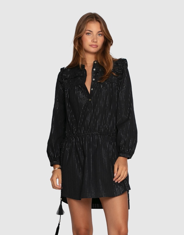 Belle & Bloom - Off the Vine Lurex Stripe Mini Dress