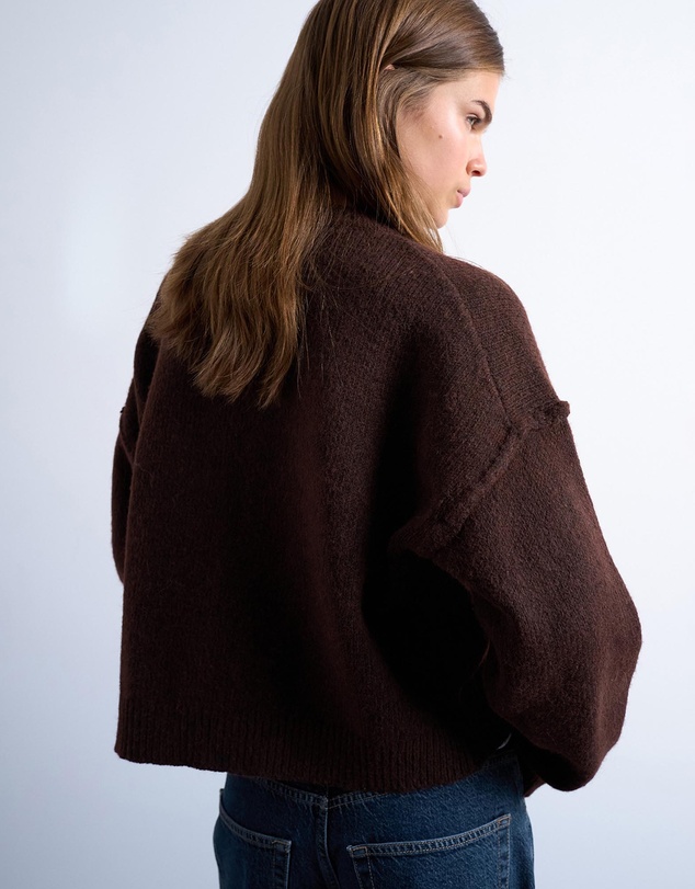 TOPSHOP - Knitted Exposed Seam Relaxed Cardigan