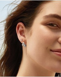 Ania Haie - Ania Haie Silver Dome Huggie Hoop Earrings