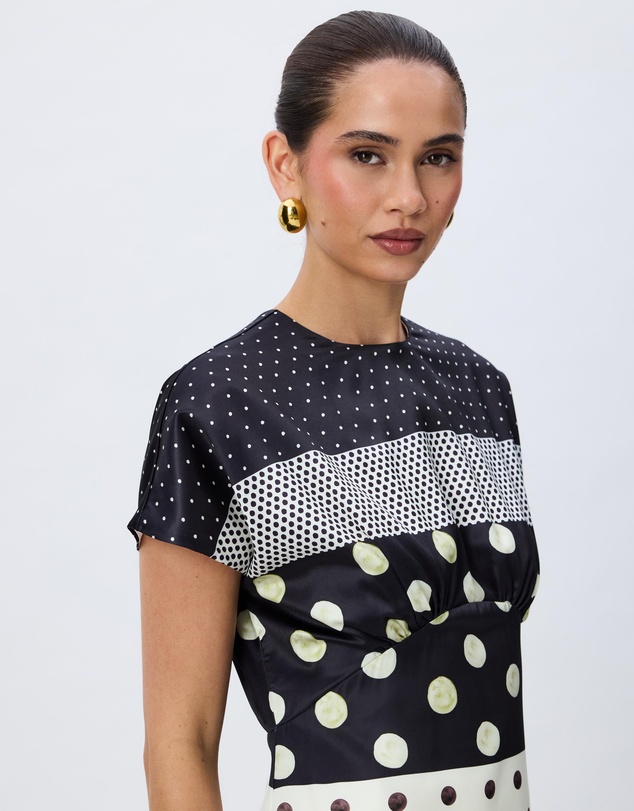 Tussah - Reese Polka Dot Satin Midi Dress