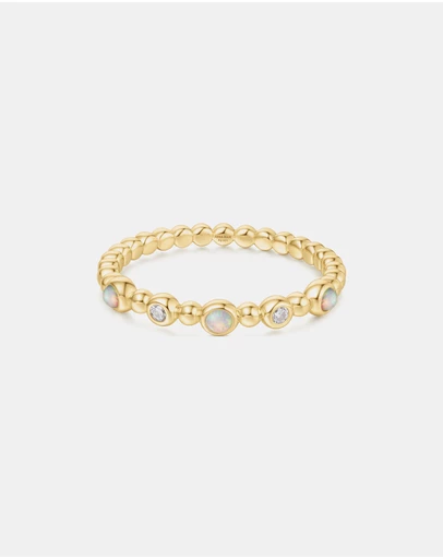 Ania Haie - Gold Bezel Kyoto Opal Beaded Ring