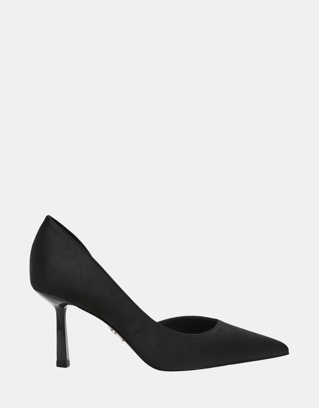 Steve Madden - Vena Black Satin Heels