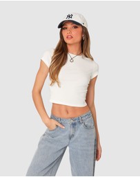 EDIKTED - Better Basics Cropped T Shirt