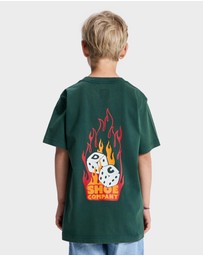 DC Shoes - Boys 10 to 16 Burning Dice T-Shirt